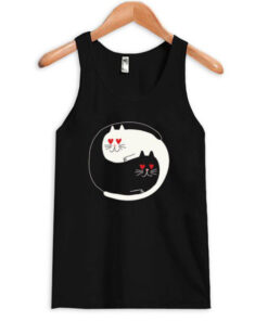 Yin Yang Love Eyes Cat Tanktop