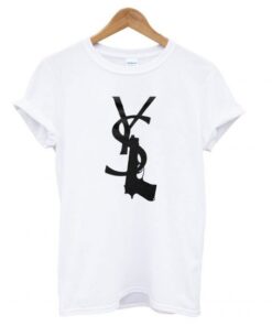 Yves Saint Laurent white gun T shirt